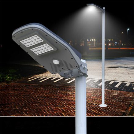Solar Powered PIR Motion Sensor 30LED Street Light Waterproof Outdoor Wall Lamp with Remote 7