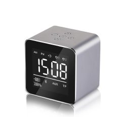 YAyusi V9 Mini Wireless bluetooth Speaker LED Mirror Alarm Clock FM Radio Stereo Bass Speaker