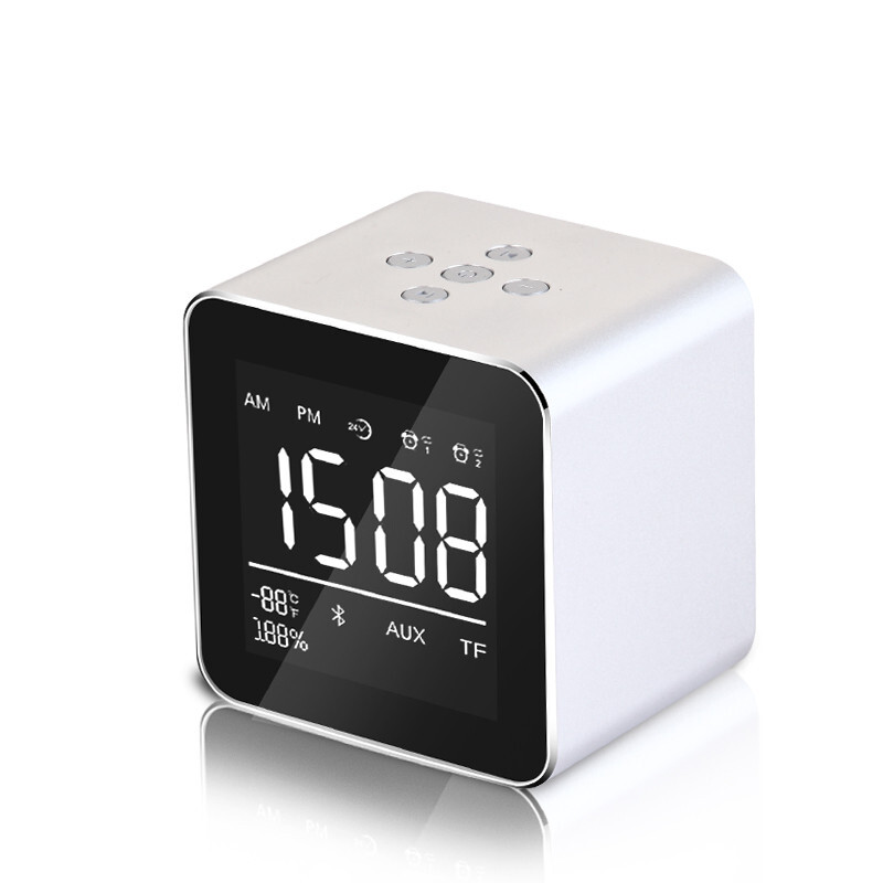 YAyusi V9 Mini Wireless bluetooth Speaker LED Mirror Alarm Clock FM Radio Stereo Bass Speaker 2 YAyusi V9 Mini Wireless bluetooth Speaker LED Mirror Alarm Clock FM Radio Stereo Bass Speaker - Image 2