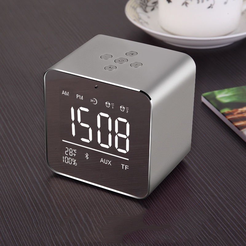 YAyusi V9 Mini Wireless bluetooth Speaker LED Mirror Alarm Clock FM Radio Stereo Bass Speaker 6 YAyusi V9 Mini Wireless bluetooth Speaker LED Mirror Alarm Clock FM Radio Stereo Bass Speaker - Image 6