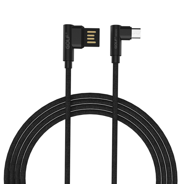 Golf 90 Degree Reversible 2.4A Micro USB Fast Charging Cable 1m For Xiaomi Redmi Note 4X S7 S6 2