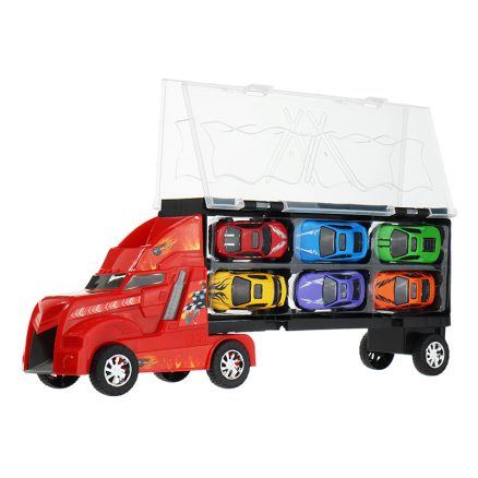 DiBang Container Truck With 12 Alloy Car Puzzle Simulation Car Model Chess Sound Toy Gift 4