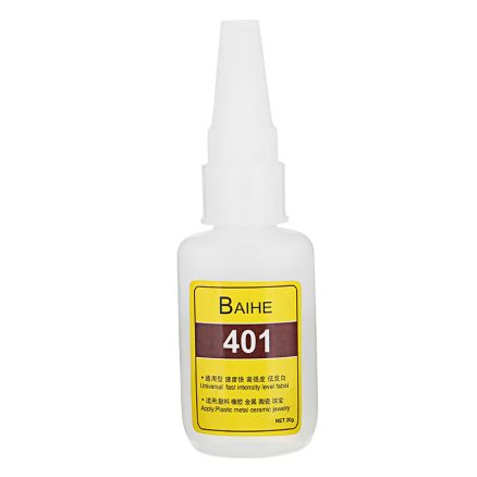 BAIHERE 401 High Strength Quick Drying Low Bloom Plastic Instant Adhesive Glue DIY Crafts 20g 1