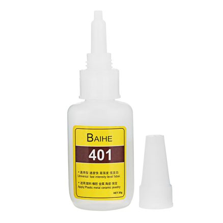 BAIHERE 401 High Strength Quick Drying Low Bloom Plastic Instant Adhesive Glue DIY Crafts 20g 2
