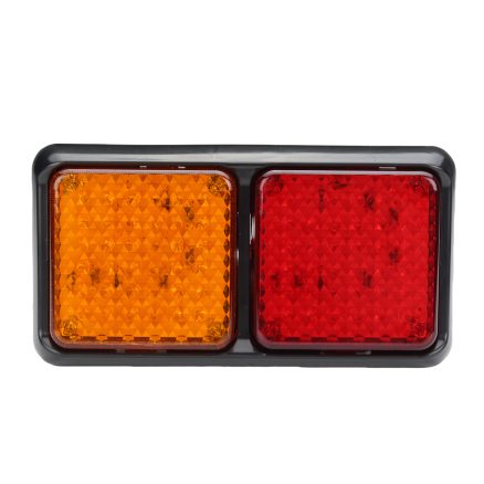 Pair 24V 72LEDs Tail Lights Red Amber Brake Turn Signal Lamps for Trailer Truck Caravan 2