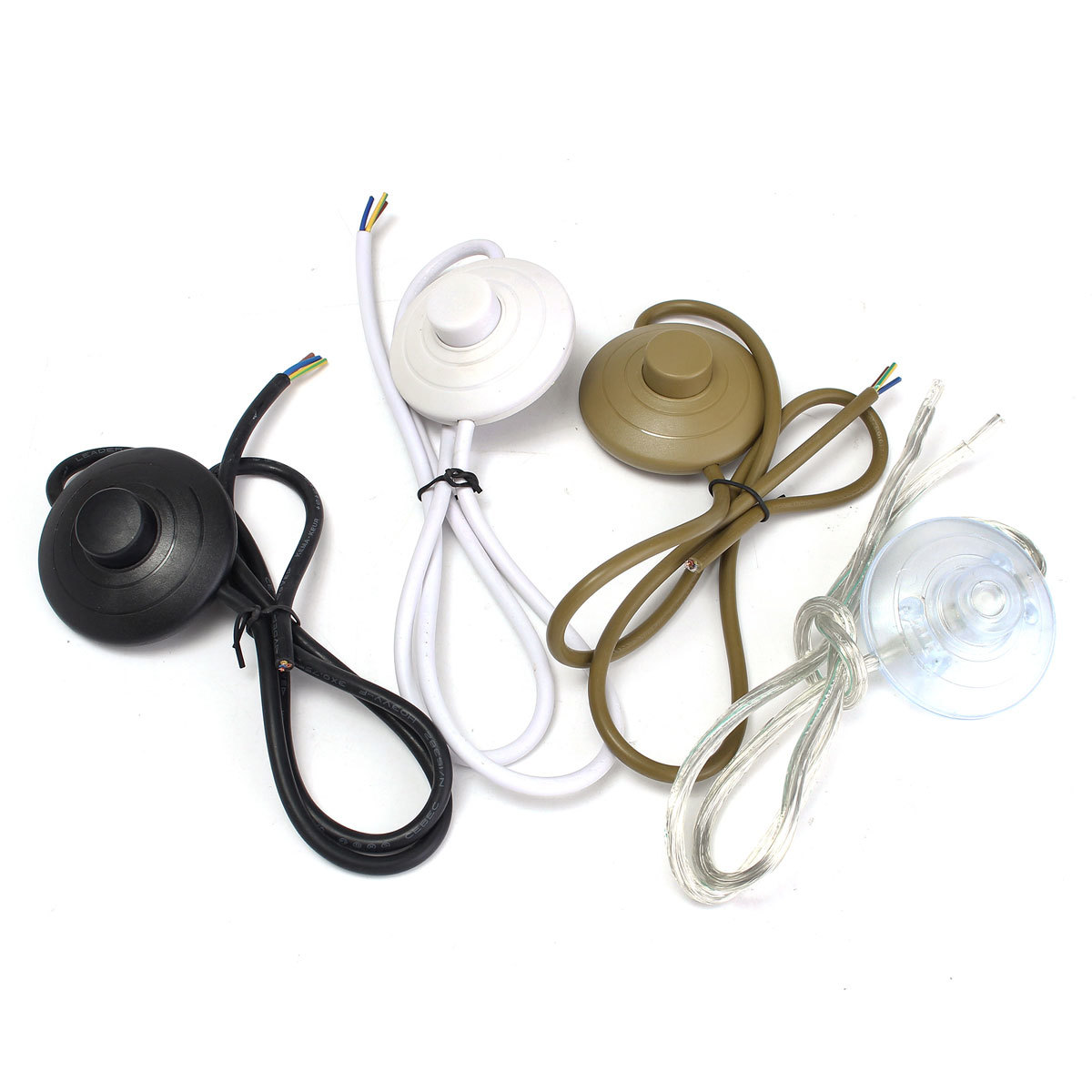 1M Circular Lighting Button Switch with 3 Core Inline Flex Cord for Table Desk Lamp 2