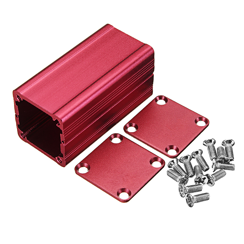 Red Extruded Aluminum Project Box Electronic Enclosure Case DIY Heat Dissipating Tools 50*25*25mm 2