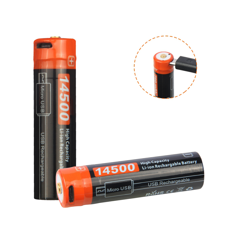 Nicron NRB-L750 750mAh/3.7V USB Rechargeable 14500 Protected Li-ion Battery with LED Indicator 1