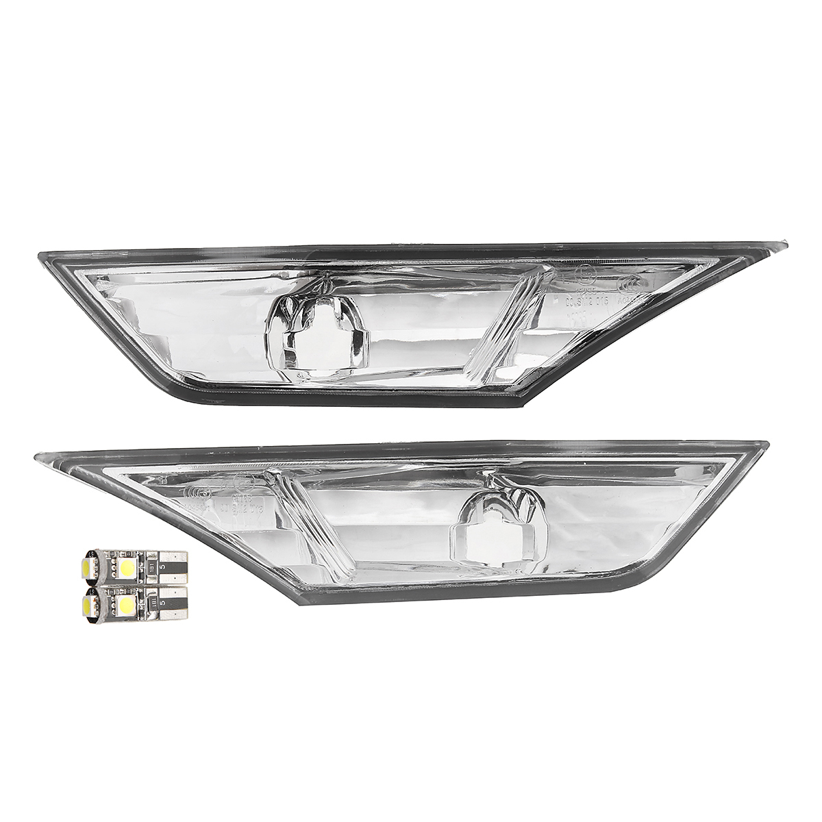 2Pcs Front Left Right Car Clear Lens Bumper Side Marker Lights Plate Lamp for Honda Civil 10TH 16-18 2