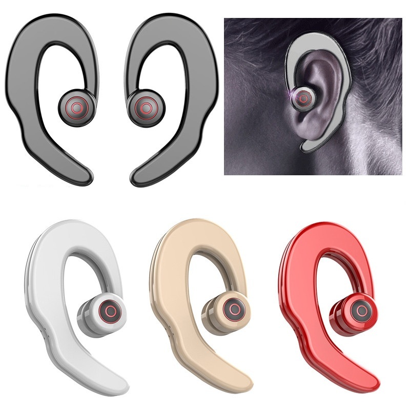 [True Wireless] S2 TWS Bone Conduction Earhooks Dual bluetooth Earphone Stereo Headphone with Mic 1