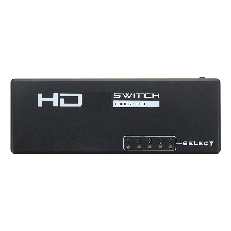 5 Ports 1080P HD 3D Switcher Selector Hub with Remote Controller for TV DVD STB 2