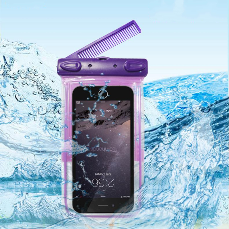 Universal Waterproof Bag With Comb Mirror Transparent Window For Cell Phone Under 6 Inch 1