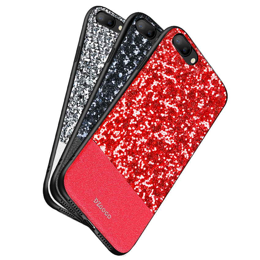 DZGOGO Diamond Bling PU Leather Protective Case for iPhone 7Plus/8Plus 2