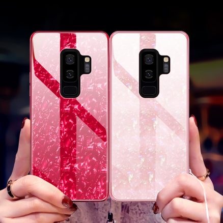 Bakeey Shell Pattern Glossy Glass Soft Edge Protective Case for Samsung Galaxy S9/S9 Plus 4