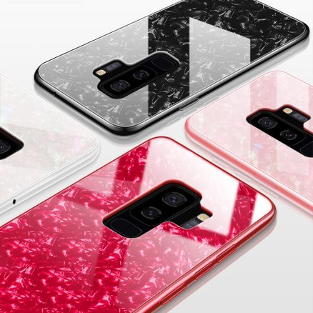 Bakeey Shell Pattern Glossy Glass Soft Edge Protective Case for Samsung Galaxy S9/S9 Plus 5