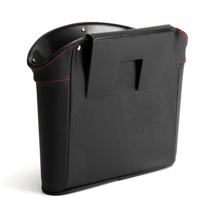 SIMB Genuine Leather Car Door Hanging Storage Bag Seat Back Organizer Trash Can Phone Holder 4