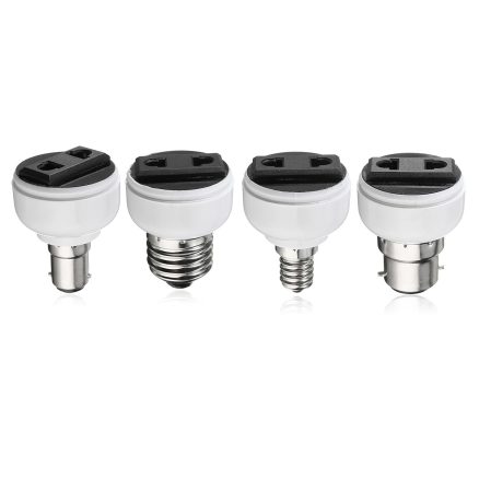 E27 E14 B22 B15D Lamp Bulb Adapter Socket Holder Convert To US/EU Power Female Outlet 3