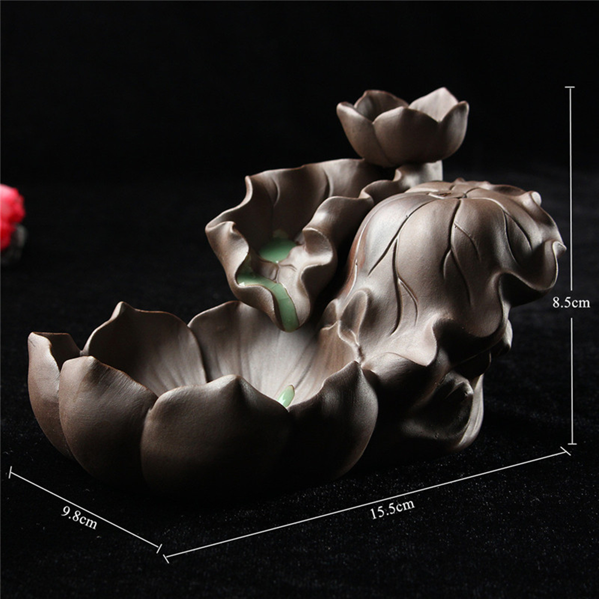Pottery Crafts Lotus Pond Backflow Incense Burner Holder Censer With 5 Cones UK 5 Pottery Crafts Lotus Pond Backflow Incense Burner Holder Censer With 5 Cones UK - Image 5
