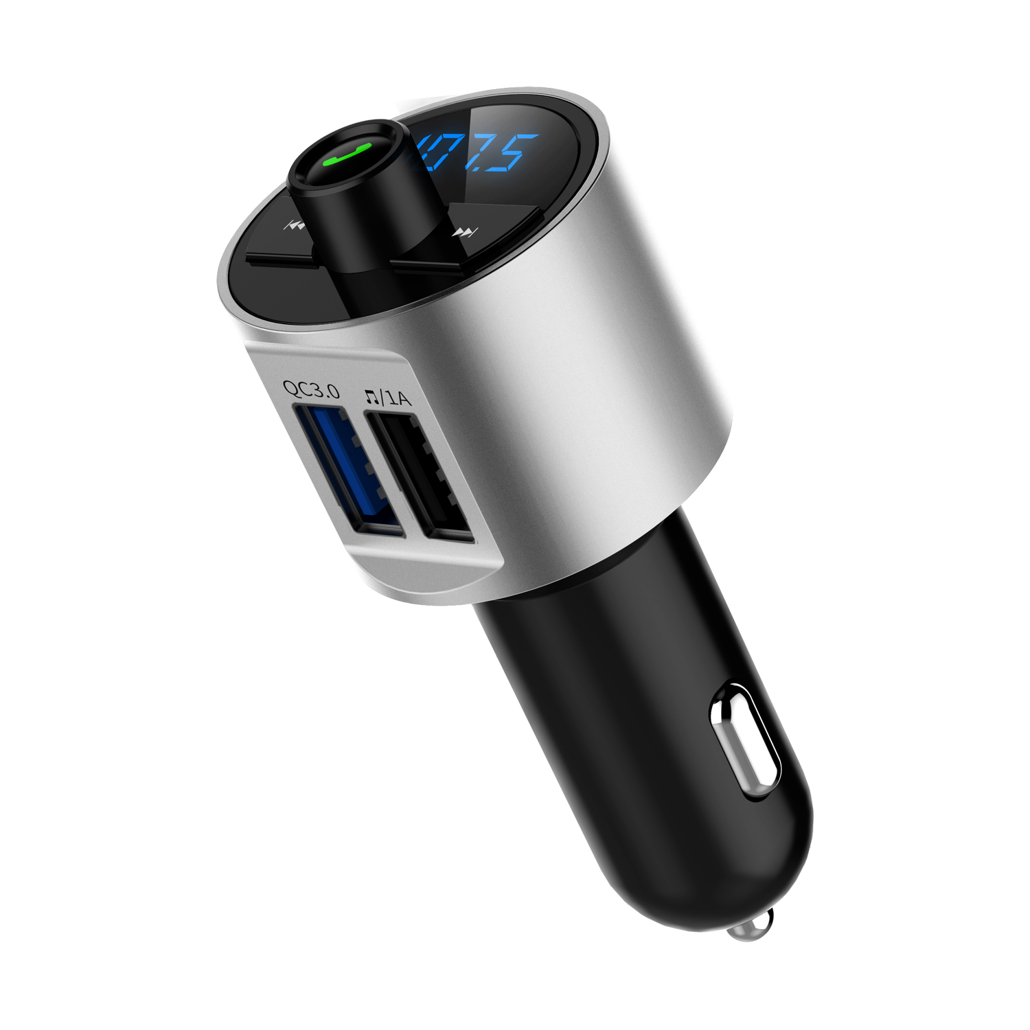 Mini LED Display Dual USB bluetooth Hands-free Smart Quick Wireless 3.6A Car Charger with Microphone 2 Mini LED Display Dual USB bluetooth Hands-free Smart Quick Wireless 3.6A Car Charger with Microphone - Image 2