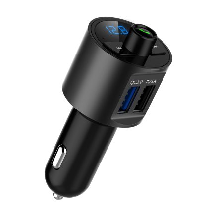 Mini LED Display Dual USB bluetooth Hands-free Smart Quick Wireless 3.6A Car Charger with Microphone 5