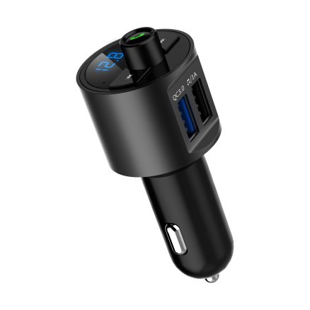 Mini LED Display Dual USB bluetooth Hands-free Smart Quick Wireless 3.6A Car Charger with Microphone 6
