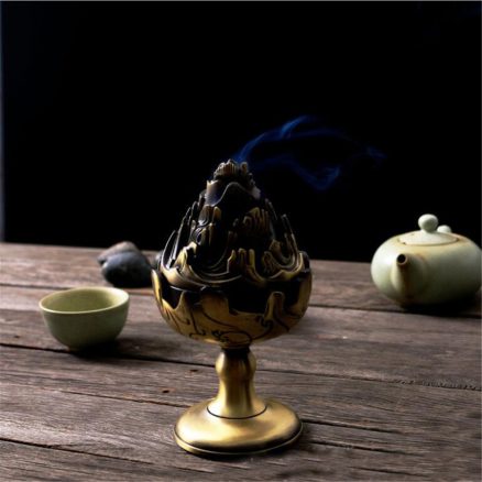 Antique Incense Coil Burner Holder Alloy Home furnishing Creative Fumigating Furnace Buddhist Censer 2