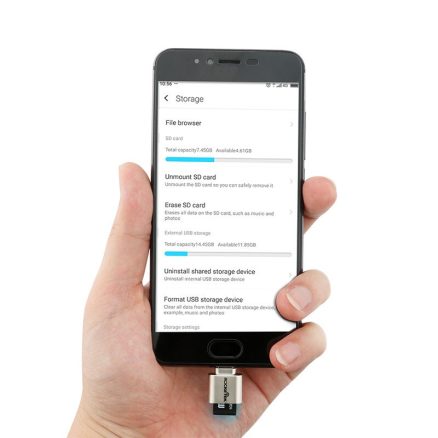 Rocketek Mini Metal Micro USB OTG TF Card Memory Card Reader for Smartphone 2