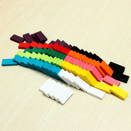 100pcs Many Colors Authentic Standard Wooden Children Domino Toys 6