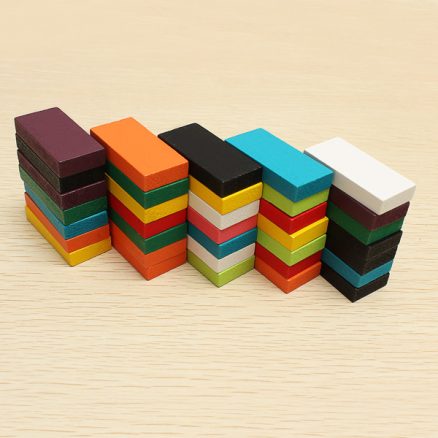 100pcs Many Colors Authentic Standard Wooden Children Domino Toys 7
