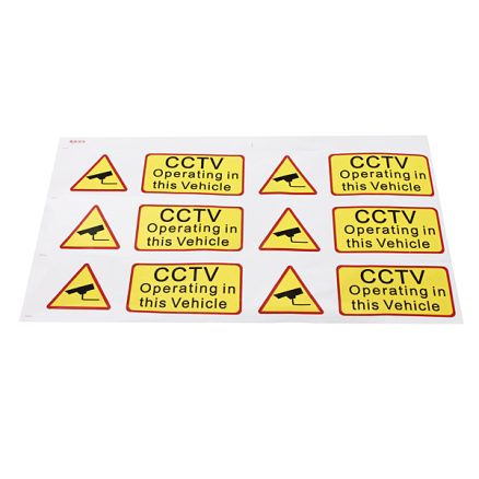 6PCS Car Taxi Sticker Signs Decal CCTV Operating In This Vehicle 3