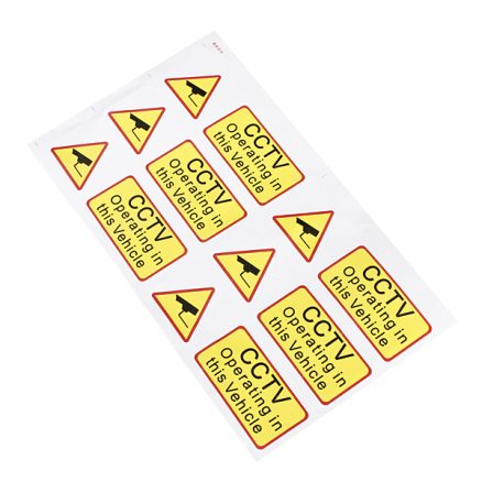 6PCS Car Taxi Sticker Signs Decal CCTV Operating In This Vehicle 4