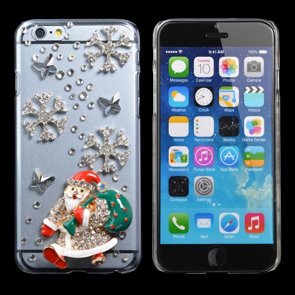 Christmas Gift Handmade Bling Santa Claus Case Cover For iPhone 6 1