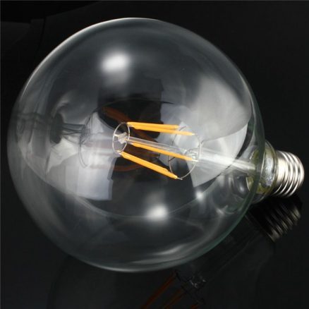 G125 6W E27 Edison Filament Warm White Globe COB LED Light Bulb 220-240V 4