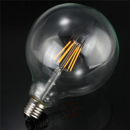 G125 6W E27 Edison Filament Warm White Globe COB LED Light Bulb 220-240V 7