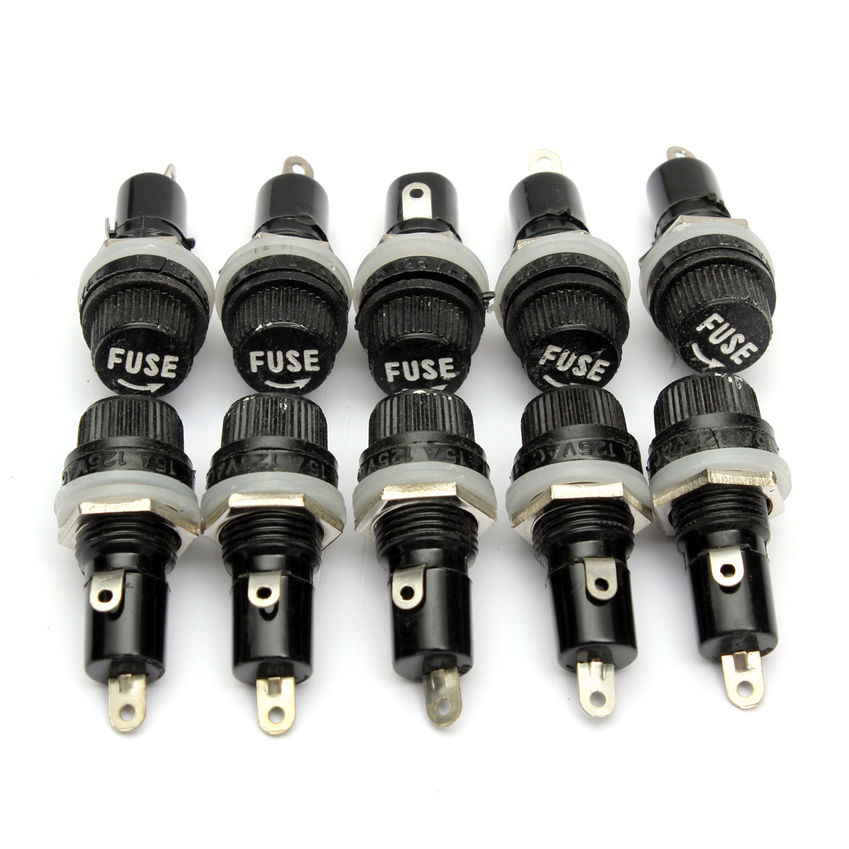 10pcs Electrical Panel Mounted Glass Fuse Holder For Radio Auto Stereo 5x20mm 1