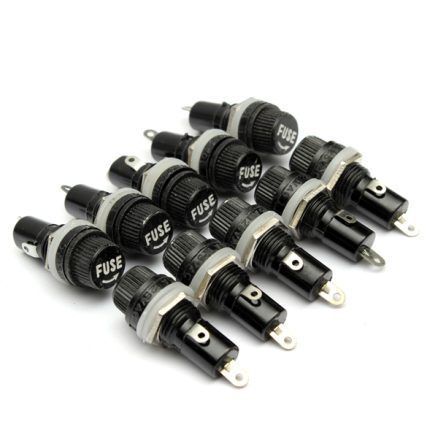 10pcs Electrical Panel Mounted Glass Fuse Holder For Radio Auto Stereo 5x20mm 2