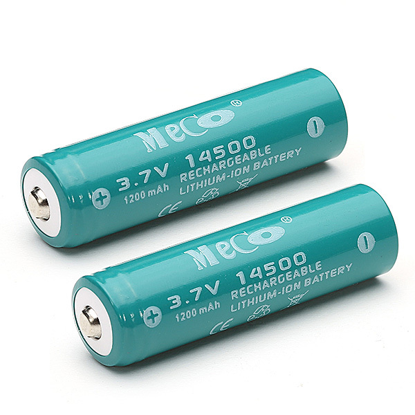 2pcs MECO 3.7V 1200mAh Rechargeable 14500 Li-ion Battery 1 2pcs MECO 3.7V 1200mAh Rechargeable 14500 Li-ion Battery