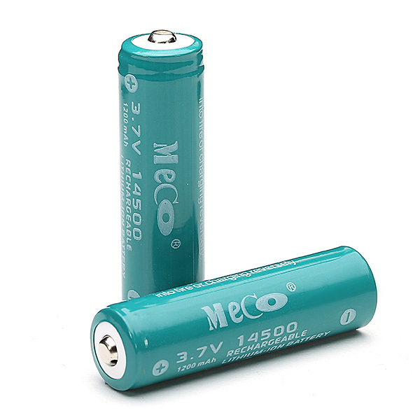2pcs MECO 3.7V 1200mAh Rechargeable 14500 Li-ion Battery 2 2pcs MECO 3.7V 1200mAh Rechargeable 14500 Li-ion Battery - Image 2