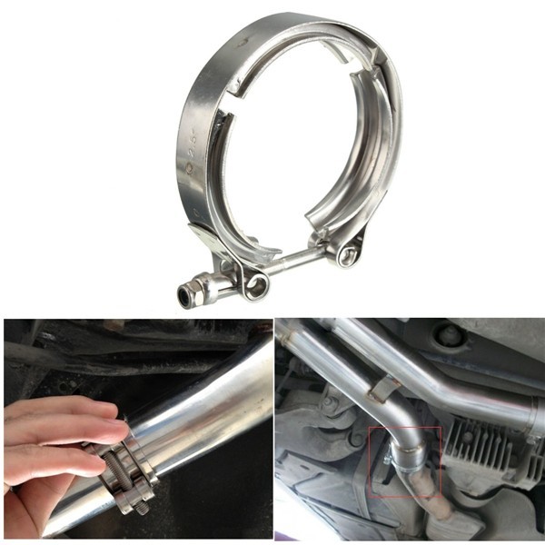 2.5inch Exhaust Clamp Down Pipe V-Band Turbo Clamp Flange Down Pipe Stainless Steel 1