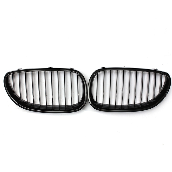 Pair Black Front Sport Wide Kidney Grille Grill for BMW E60 E61 5Series M5 03-10 1