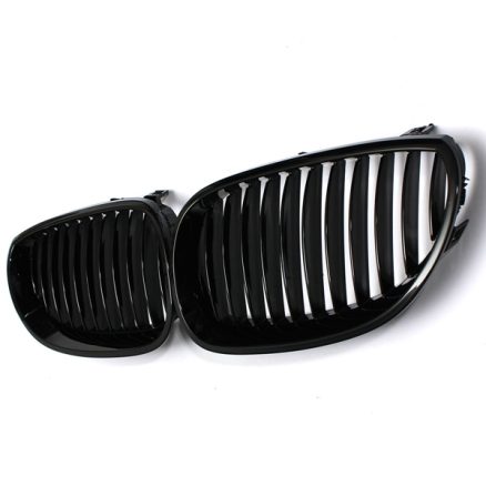Pair Black Front Sport Wide Kidney Grille Grill for BMW E60 E61 5Series M5 03-10 4