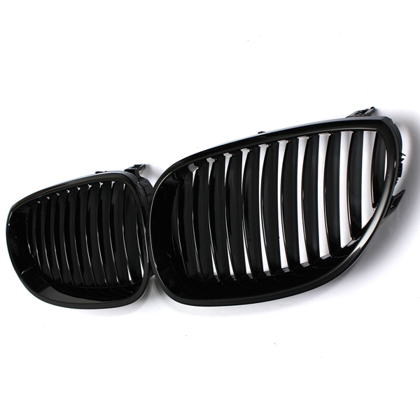 Pair Black Front Sport Wide Kidney Grille Grill for BMW E60 E61 5Series M5 03-10 4 Pair Black Front Sport Wide Kidney Grille Grill for BMW E60 E61 5Series M5 03-10 - Image 4