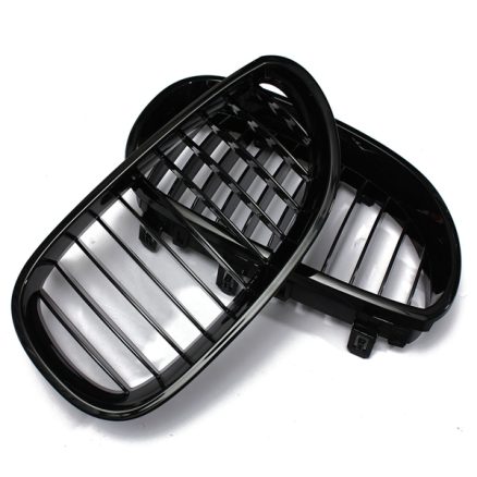 Pair Black Front Sport Wide Kidney Grille Grill for BMW E60 E61 5Series M5 03-10 5