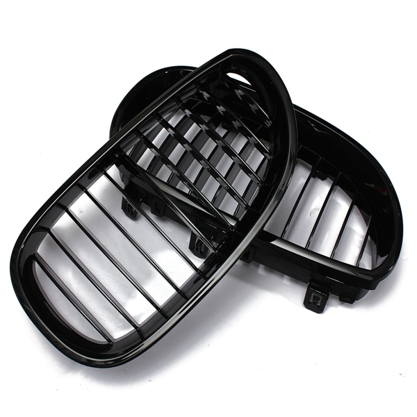 Pair Black Front Sport Wide Kidney Grille Grill for BMW E60 E61 5Series M5 03-10 5 Pair Black Front Sport Wide Kidney Grille Grill for BMW E60 E61 5Series M5 03-10 - Image 5