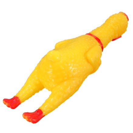 Squeeze Yellow Screaming Rubber Chicken Pet DogToy Squeaker Stress Relievers Gift 4