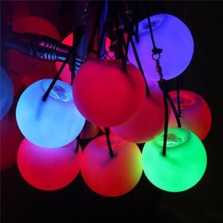 1PC LED 7 Colors Glow POI Thrown Balls Light Up Handball Sports Belly Dance Hand Novelties Toys 4