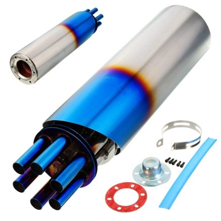 100mm Grilled Blue Stainless Rotating Slip-on Exhaust Muffler Pipe For Motorcycle 4