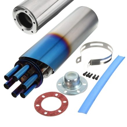 100mm Grilled Blue Stainless Rotating Slip-on Exhaust Muffler Pipe For Motorcycle 5