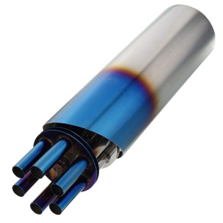 100mm Grilled Blue Stainless Rotating Slip-on Exhaust Muffler Pipe For Motorcycle 6