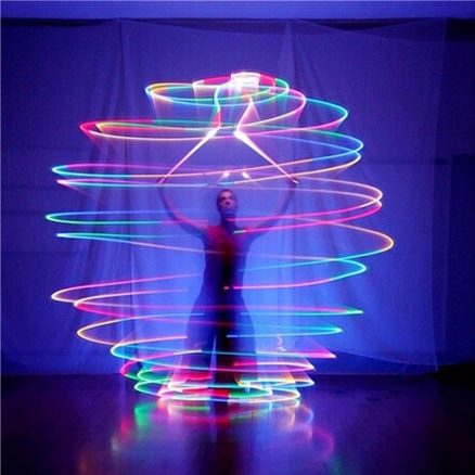 5PCS Pro LED Multicolored Glow POI Thrown Balls Light Up For Belly Dance Hand Props 2